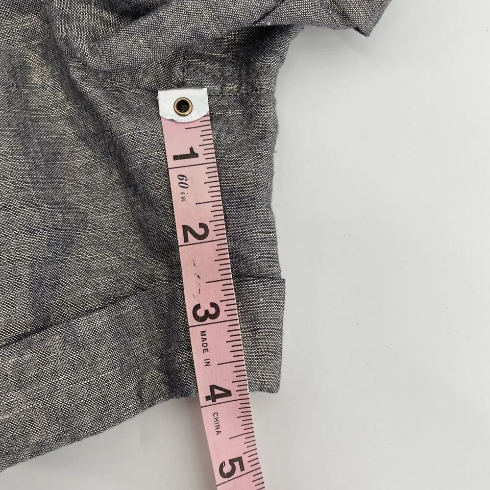 DKNY‎ Shorts Woman's 8 Linen Blend Metallic Gray Silver Y2K 90s 80's Clubwear